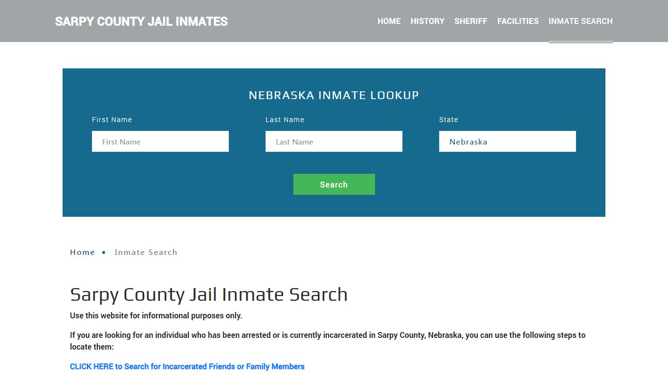 Sarpy County, NE Detainee Lookup